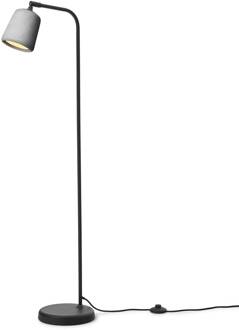 New Works vloerlamp Materiaal, lichtgrijs, beton, hoogte 125 cm lichtgrijs, zwart