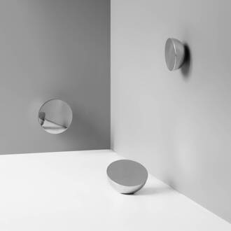 New Works Wandspiegel Aura Small, Ø 10 cm, roestvrij staal