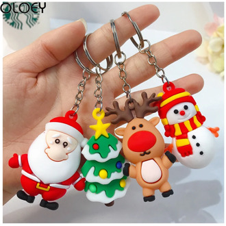 New Year Decoration 2021 Children Gift Merry Christmas Navidad Christmas Decoration Santa Claus Elk Snowman Keychain Xmas Noel
