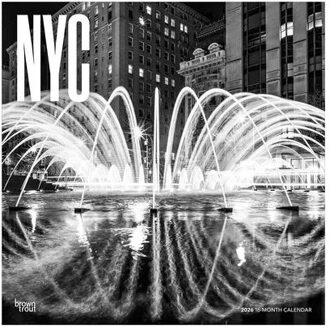 New York City Black & White 2026 Square Flap Calendar - Browntrout