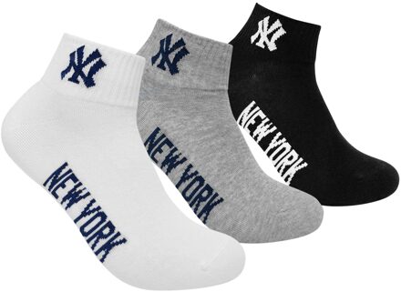 New York Yankees 3-Pack Quarter Socks - 3 Paar Sokken Grijs - 27 - 30