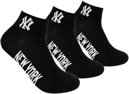 New York Yankees 3-Pack Quarter Socks - Zwarte Sokken - 27 - 30