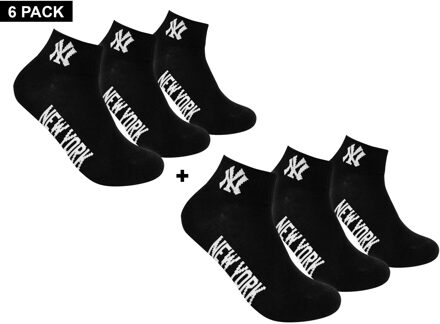 New York Yankees 6-Pack Quarter Socks - 6 Paar Sokken Zwart - 35 - 38