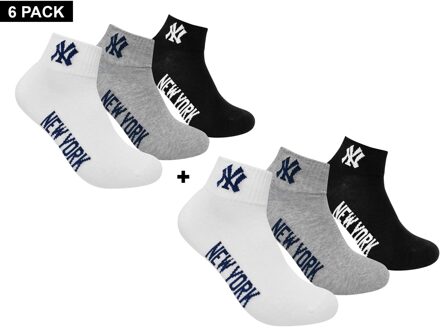 New York Yankees 6-Pack Quarter Socks - Sokken Grijs - 35 - 38