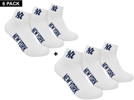 New York Yankees 6-Pack Quarter Socks - Witte Sokken - 43 - 46