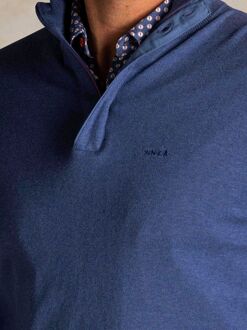 New Zealand Auckland NZA Half Zip Trui Akar Melange Spring Blue Blauw - 3XL,L,XL,XXL