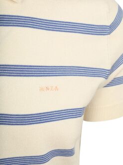 New Zealand Auckland NZA Knitted Polo Streep Ecru Beige - 3XL,L,M,XL,XXL