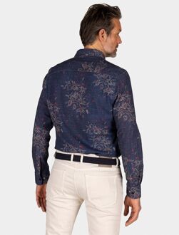 New Zealand Auckland NZA Overhemd Gunner Print Navy Donkerblauw - XL