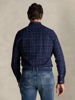 New Zealand Auckland NZA Shirt Bruce Waihi Light Flannel Check Icon Navy Donkerblauw - 3XL,L