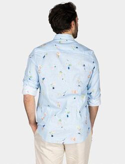 New Zealand Auckland NZA Shirt Kane Linnen Blend Lichtblauw - 3XL