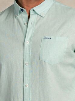 New Zealand Auckland NZA Shirt Linnen Blend Aqua Turquoise - 3XL,L,M,XL,XXL