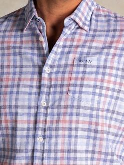 New Zealand Auckland NZA Shirt Picton Linnen Blend Ruit Multicolour Rood - 3XL,M,XL,XXL