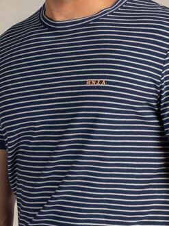 New Zealand Auckland NZA T-shirt Jersey Stripe Navy Sky Blauw - 3XL,L,XL,XXL