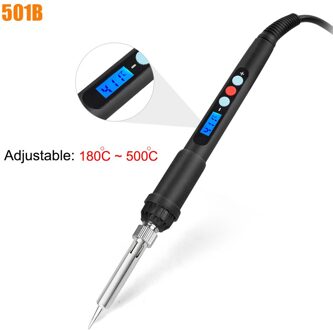 Newacalox 220V/110V Verstelbare Temperatuur Elektrische Soldeerbout Kit 60W Lcd Digitale Display Keramische Verwarmde Kern lassen Tool 501B / VS