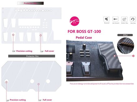 Neway-Case Elektrische Gitaar Multi Effect Protector Film voor BOSS GT-100 Gitaar Pedaal Effecten Accessoires Film en Pedal Case