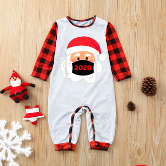 Newborn Baby Boys Girls Cute Print Christmas Family Pajamas Sleepwear Romper Jumpsuit Family Sleepwear Pj's Set Top+pants