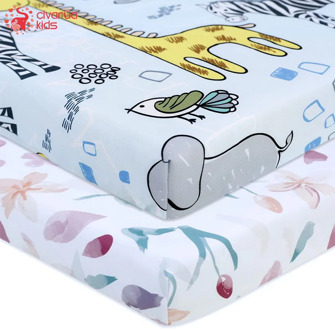 Newborn Baby Fitted Crib Sheets130*70 cm Cartoon Print Bed Sheet Baby Bed Mattress Covers for Unisex Baby Boys Girls