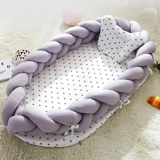Newborn baby Portable Crib Weaving Infant Bed cotton Sleeping Cot Nursing Bedding Safety Protection BXX017