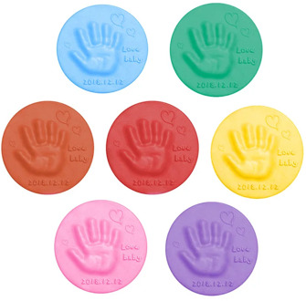 Newborn Baby Souvenir DIY Soft Clay Hand Print Footprint Non-toxic For 0-6M Baby Ink Pad Fingerprint Slim Toys Children Gifts