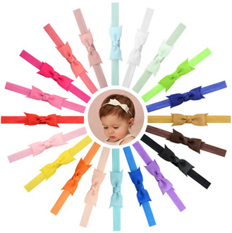 Newborn Baby Turban Kids Grosgrain Ribbon Bow Tie Headband DIY Bowknot Elastic Head Bands for Girls Headdress Hair Accessories