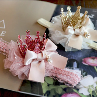 Newborn Glitter Crown Headband Gold Princess Crown Baby Girls Cute Hair Band Children Photo Props Infant Kids Hair Accessories