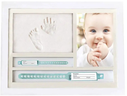 Newborn Hand and Foot Prints Print Mud Photo Frame One Year Old Baby Infants Gifts Commemorative Table Decoration Frames