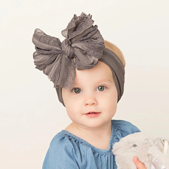 Newborn Lace Bow Headband Infat Baby Girls Large Bowknot Turban Kids Child Messy Knot Headwrap Bebes Hair Accessories Headbands