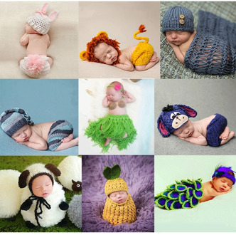 Newborn Photo Photography Prop Baby Monthly Outfits Infant Boy Girl Cute Handmade Knitted Woven Costumes