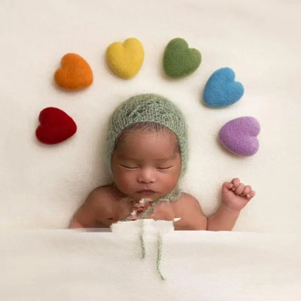 Newborn Photography Felt Love Shape Props Tiny Baby Girl Boy Photo Shoot Handmade Felt Heart Shaped Props