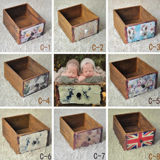 Newborn Photography Prop Photography Baby Props Photo Props Baby Studio Accessori Drawer Frame Two Sides Printing Newborn Shoot