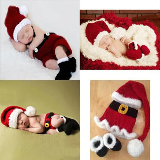 newborn photography props crothet baby Christmas clothes accessories boy clothing boys infant girl costume crocheted outfit