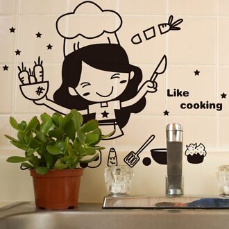 Newcreative Diy Verwijderbare Gelukkig Keuken Muurtattoo Vinyl Home Decor Muurstickers Keuken Decoratie Muurstickers Наклейки B1PC