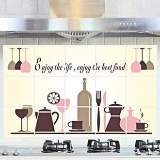 Newcreative Diy Verwijderbare Gelukkig Keuken Muurtattoo Vinyl Home Decor Muurstickers Keuken Decoratie Muurstickers Наклейки D1PC