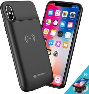 Newdery Voor Iphone X Xs Batterij Case Qi Draadloze Opladen Compatibel, 6000Mah Slim Charger Case Voor Iphone X Xs 10 5.8 Inch For iphone X wit