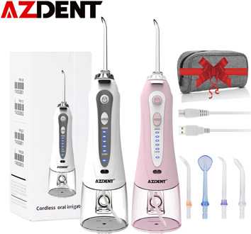 Newest Azdent Oral Irrigator Portable Water Dental Flosser USB Rechargeable Water Floss Teeth Cleaner 5 Modes IPX7 Waterproof