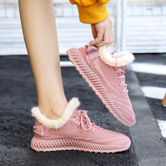 Newest Women Shoes Flats Fashion Casual Ladies Sneakers Woman Lace-Up Cotton Fabric Cotton Warm Female Sneakers Zapatillas Mujer