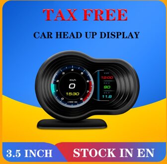NewF9 Universal Car Hud Obd + Gps Smart Head Up Display Met Navigatie Snelheidsmeter Alarm Omgevingslicht Overspeed Waarschuwing Systeem