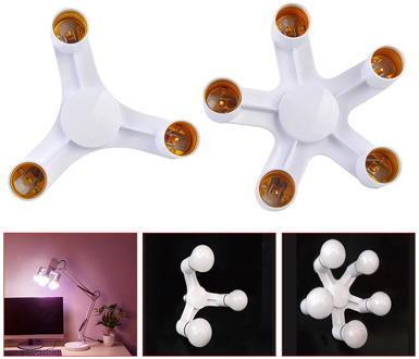 Newly 1 to 3 5 Lamp Holder Converters E27 Base Socket Splitter LED Light Lamp Bulb Adapter Holders TE889