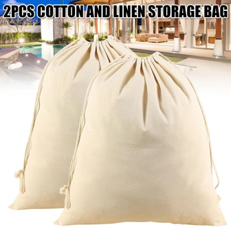 Newly 2 Pack Extra Large Cotton Canvas Heavy Duty Laundry Bags Versatile Multi Use Beige for Hotel
