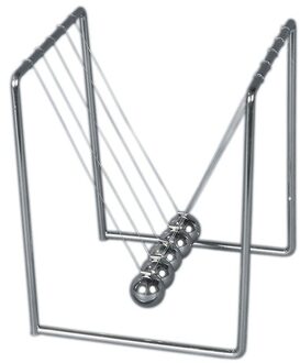 Newton cradle - Newton Pendel - 5 balanceerballen - 15 x 14 cm Zilver