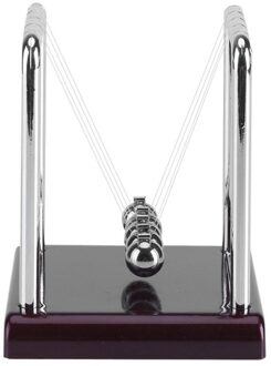Newtons Cradle Balance Balls Met Spiegel Zwart Houten Basis Fun Gadget Slinger Voor Kantoor En Thuis Decoratie-Spiegel Bal