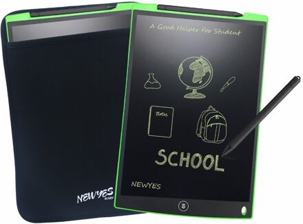 NEWYES 12 "Groen LCD Schrijven Note Pad Elektronische Tekening Tablet Grafische e-Papier eWriter Memo Snapchat Stijl board met Zak