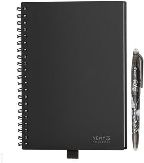 NEWYES A5 Uitwisbare Smart Notebook Wirebound Notebook Papier Herbruikbare voor Schrijven met doek en uitwisbare pen