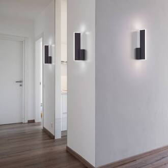 Nex LED wandlamp zwart mat zwart mat, wit gesatineerd