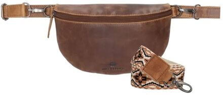 Next Navajo Hipbag brown crossbody dames heuptas Bruin - H 13 x B 24 x D 8.5 cm