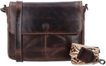Next Navajo Shoulderbag darkbrown damestas Bruin - H 14 x B 24 x D 2 cm