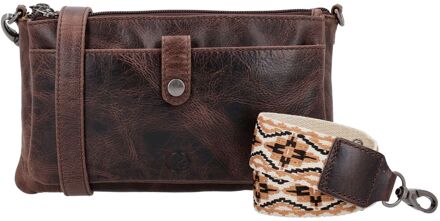 Next Navajo Shoulderbag darkbrown damestas Bruin - H 14 x B 24 x D 2 cm