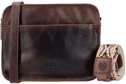 Next Navajo Shoulderbag darkbrown damestas Bruin - H 18 x B 23 x D 8 cm