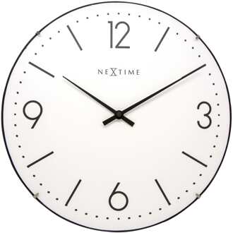NeXtime Basic Dome Wandklok Ø 35,6 cm Wit