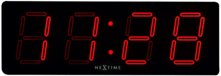 NeXtime Big D Digitale Wandklok 51,5 x 51,5 cm Zwart